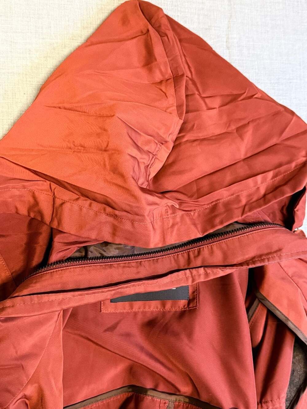 Badgley Mischka Dakota Water Repellent Anorak Jacket Rust Orange Size M - Picture 5 of 5